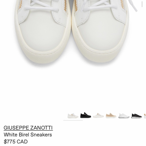 AUTHENTIC GIUSEPPE ZANOTTIE SNEAKER - WHITE BIREL - WHITE & GOLD - US 7 - Picture 2 of 7